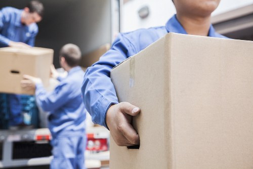 Packed moving boxes prepared for flat removals in Paddington