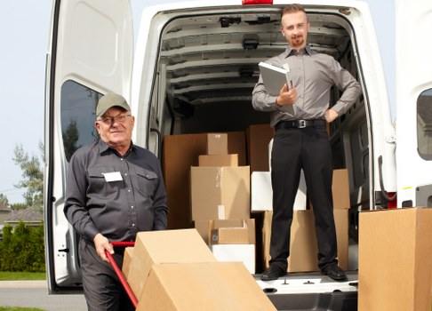 Loaded removal van with secured items for safe transport