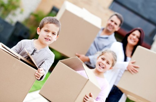 Securely loaded moving van with straps and protected furniture