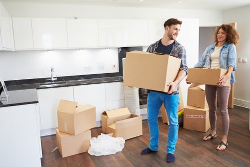 Office furniture setup during a Paddington business relocation