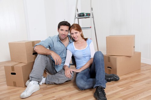 Boxes stacked for an organised house removal in Paddington