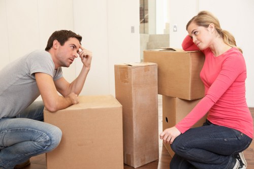 Residential moving boxes in a Paddington apartment